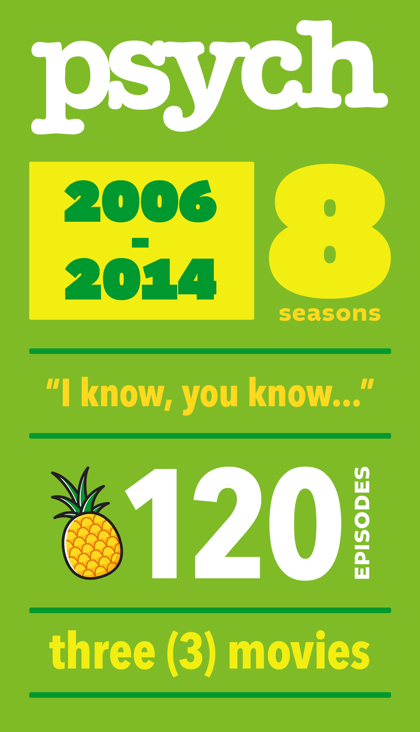 tv show psych 8 seasons infographic