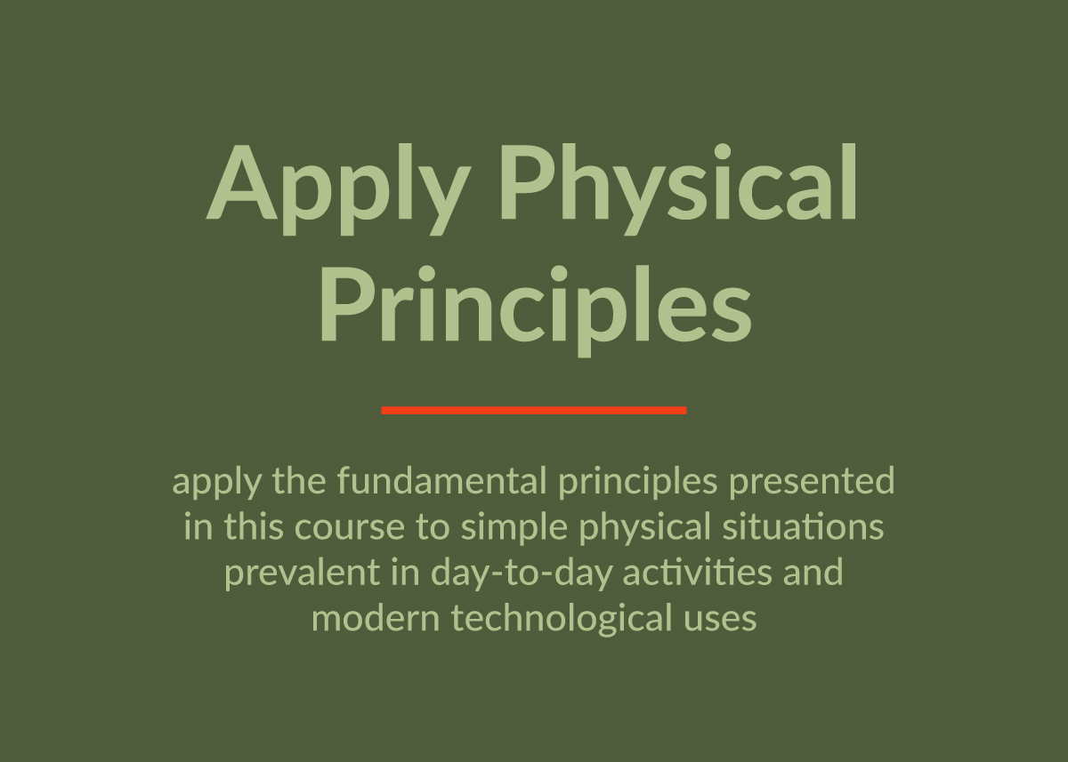 a graphic of a learning outcome for physics course academic