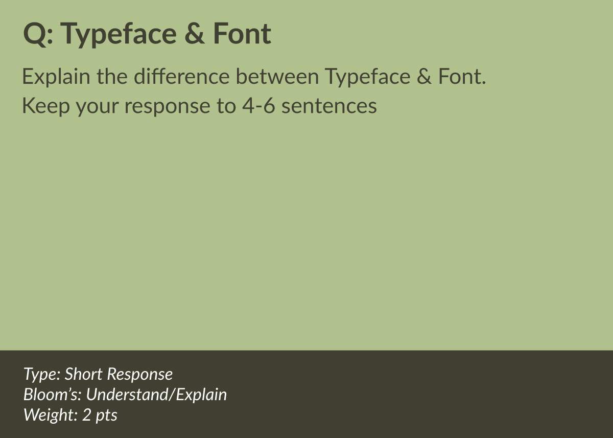 graphic of a sample short response type question